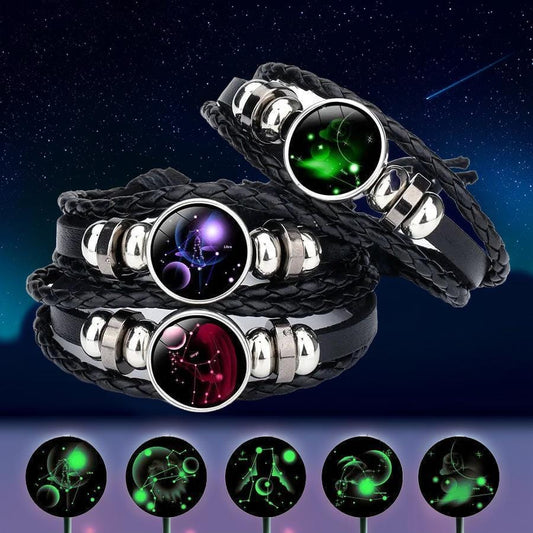 Glow in The Dark Zodiac Sign-Bracelet