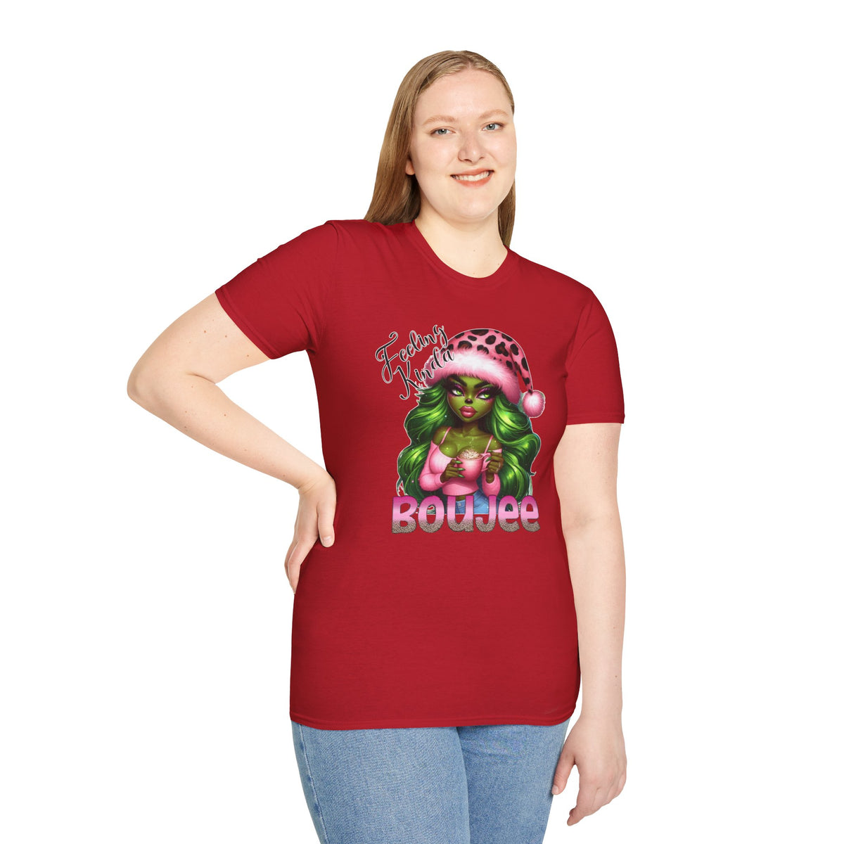 christmas-green-lady-graphic-t-shirt-grinch