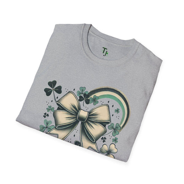 Retro St. Patrick's Day Bow & Shamrock T-Shirt