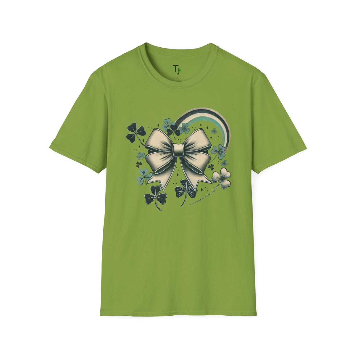 Retro St. Patrick's Day Bow & Shamrock T-Shirt