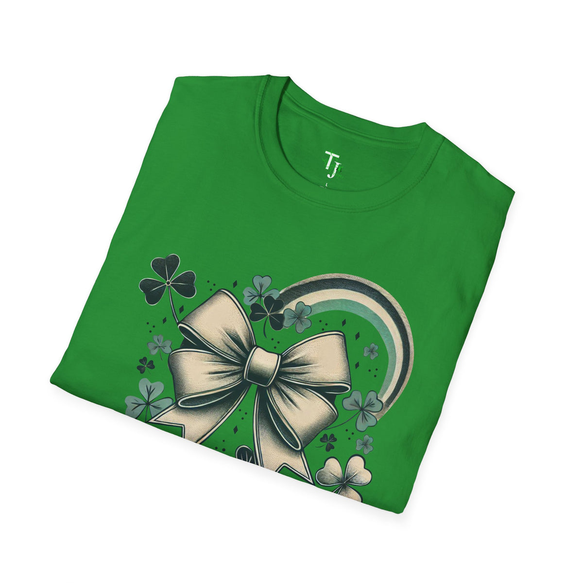 Retro St. Patrick's Day Bow & Shamrock T-Shirt