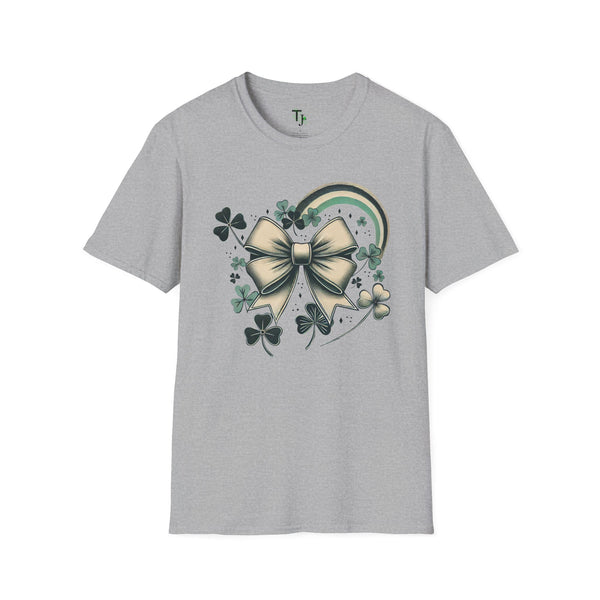 Retro St. Patrick's Day Bow & Shamrock T-Shirt