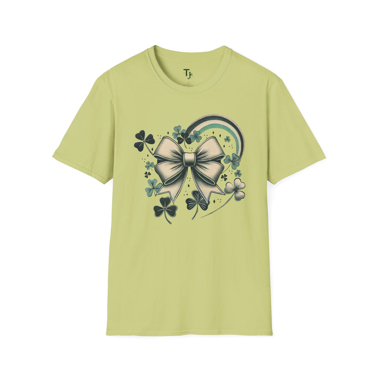 Retro St. Patrick's Day Bow & Shamrock T-Shirt