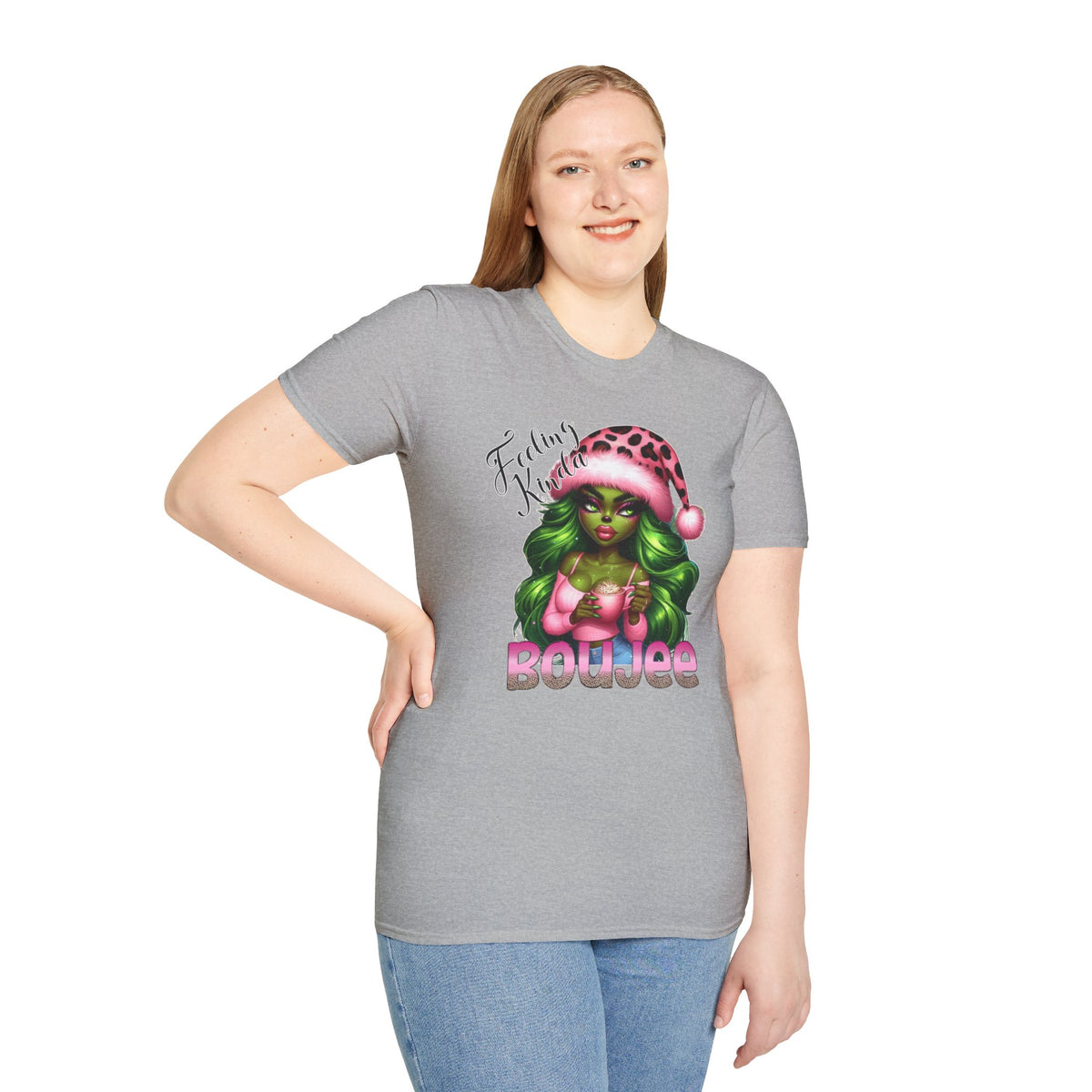 christmas-green-lady-graphic-t-shirt-grinch