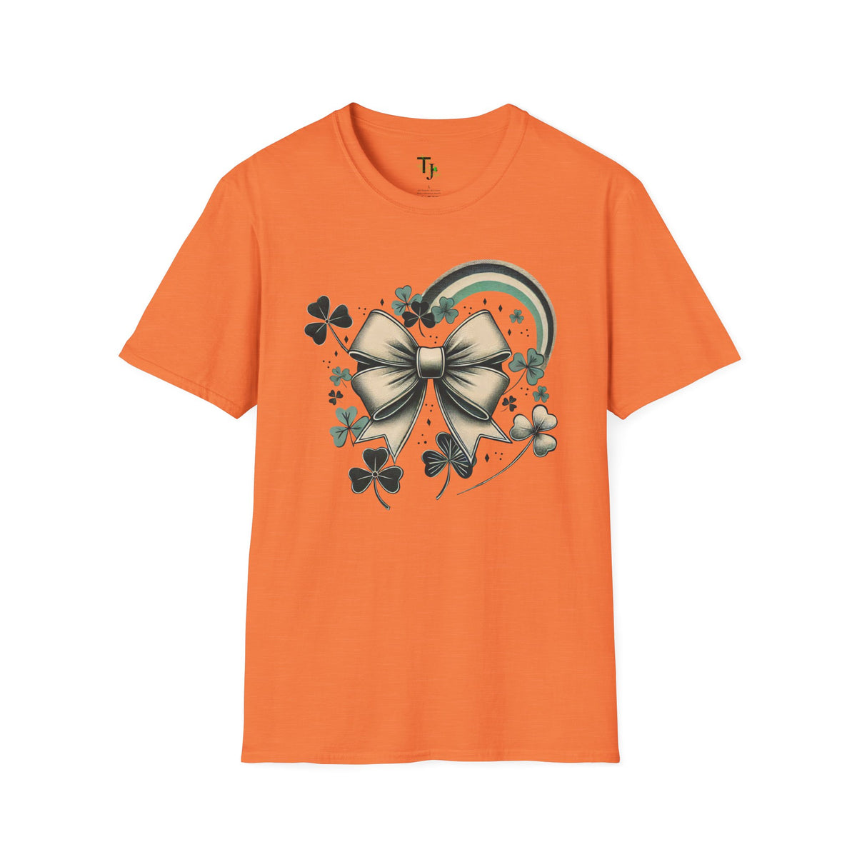 Retro St. Patrick's Day Bow & Shamrock T-Shirt