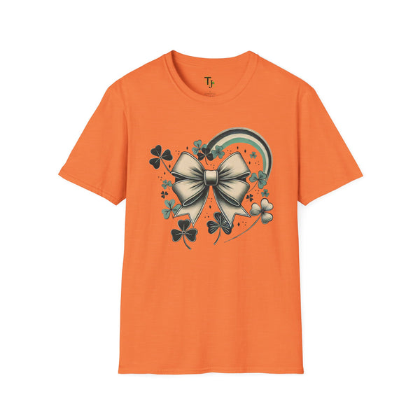 Retro St. Patrick's Day Bow & Shamrock T-Shirt