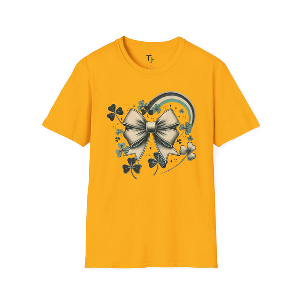 Retro St. Patrick's Day Bow & Shamrock T-Shirt