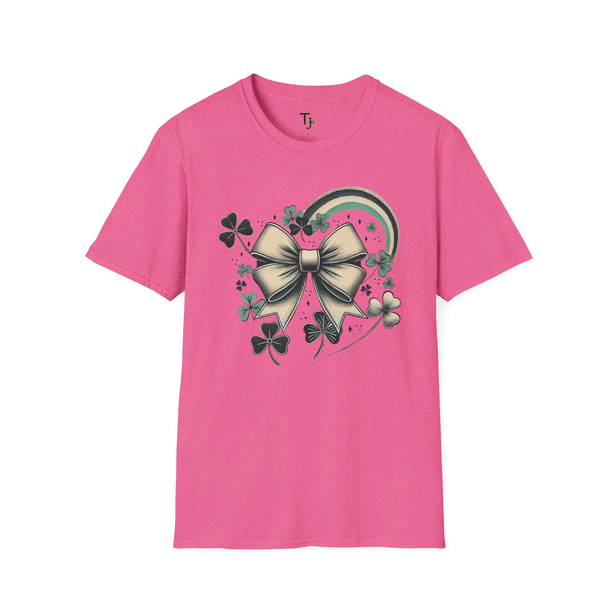 Retro St. Patrick's Day Bow & Shamrock T-Shirt