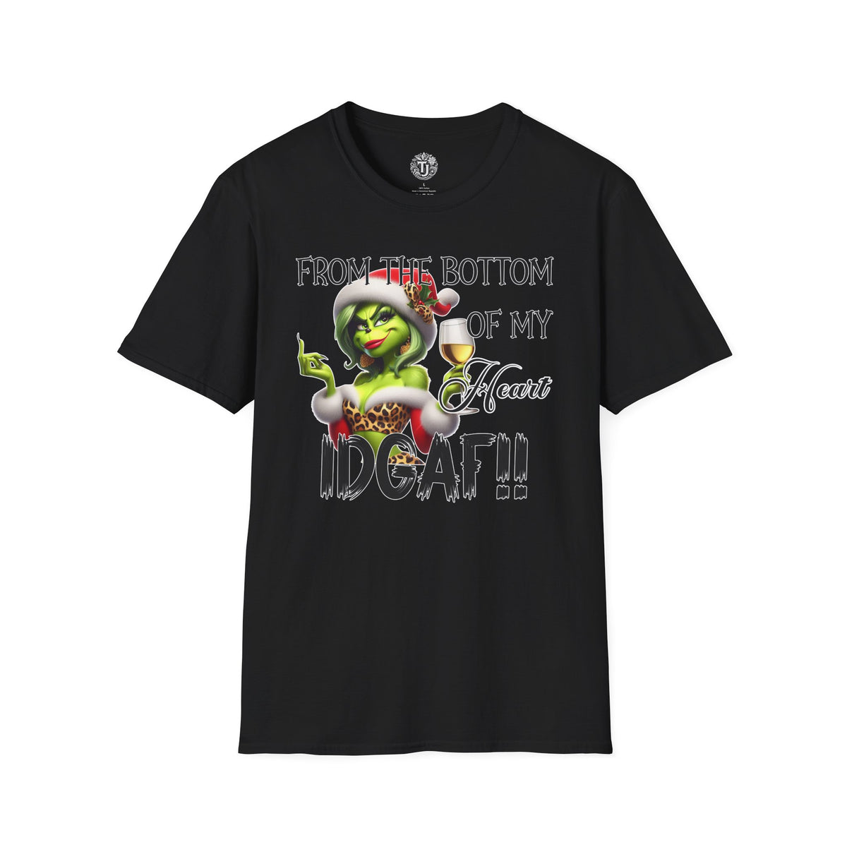 green-christmas-lady-idgaf-graphic-t-shirt-grinch