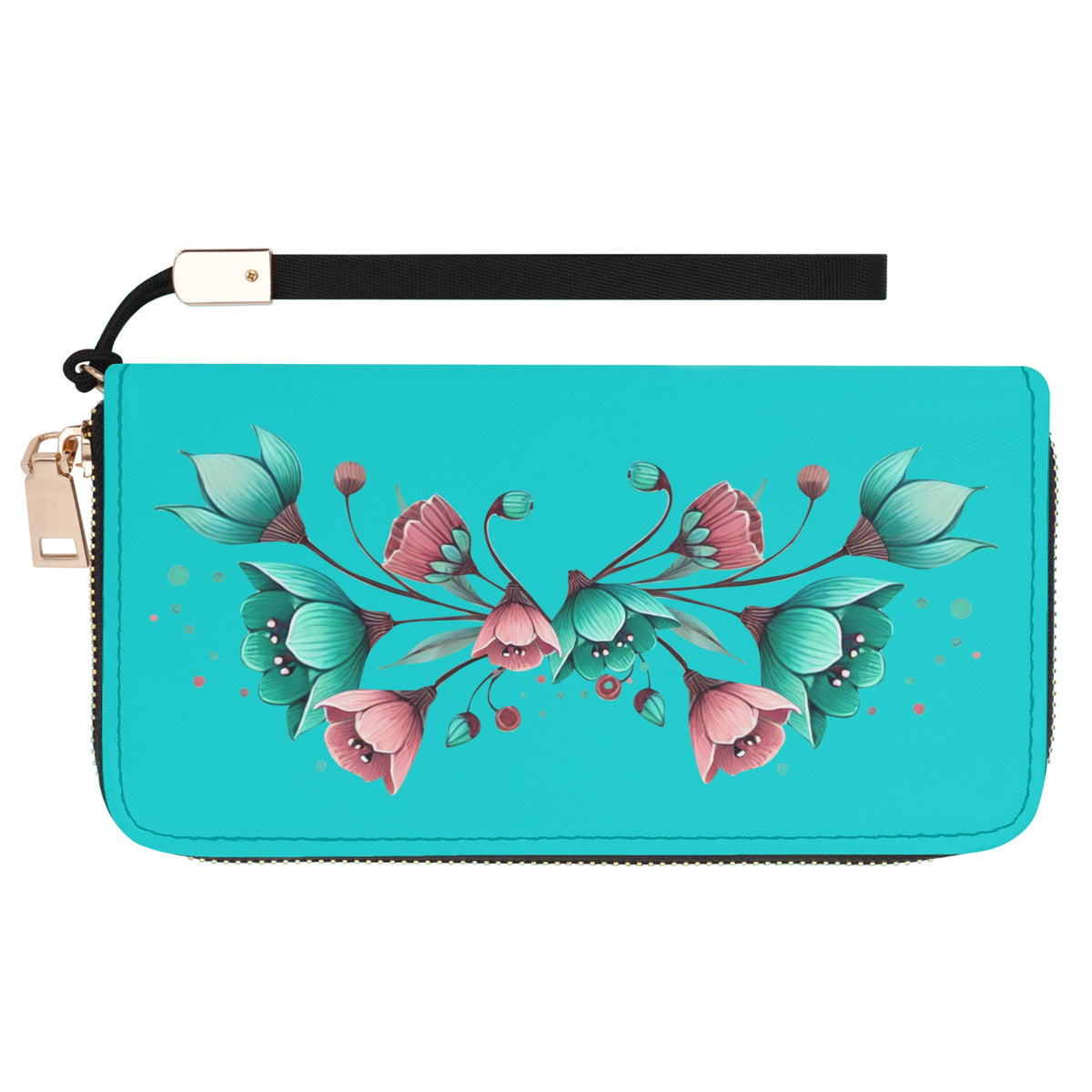 Western Owl Leather Zipper Wristlet Wallet