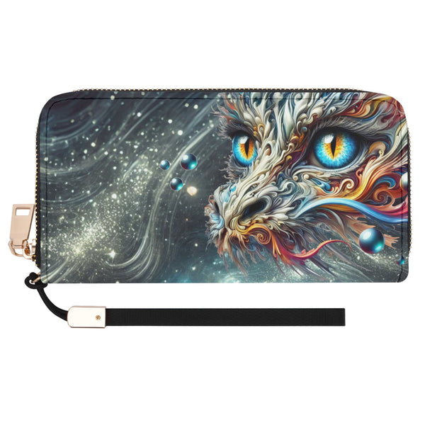 Dragon PU Leather Zipper Wristlet Wallet