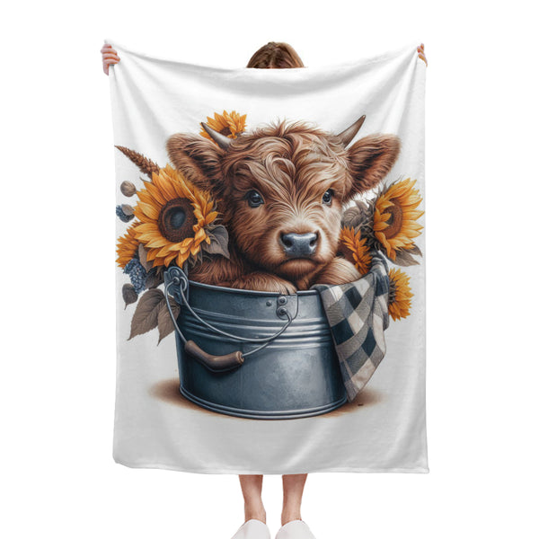 baby-highland-cow-with-sunflowers-sherpa-blanket