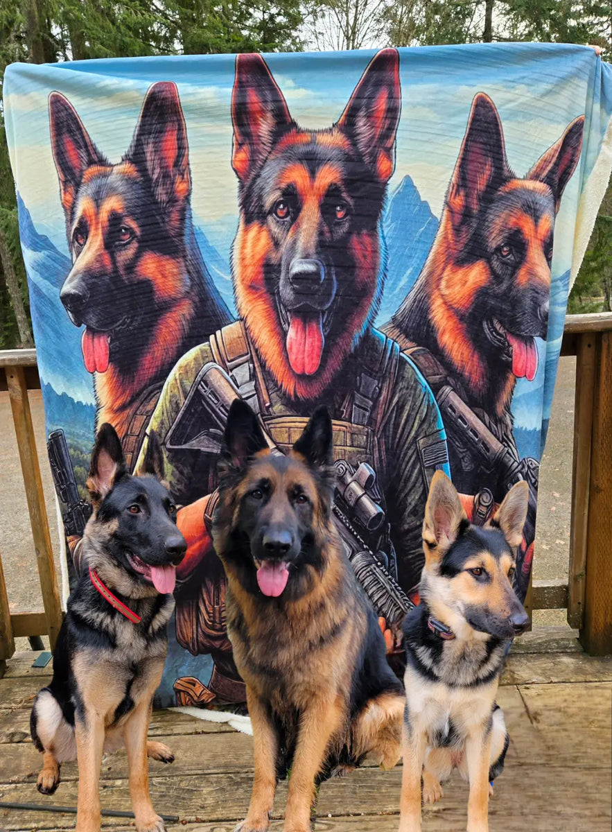 German Shepherd Sherpa Blanket