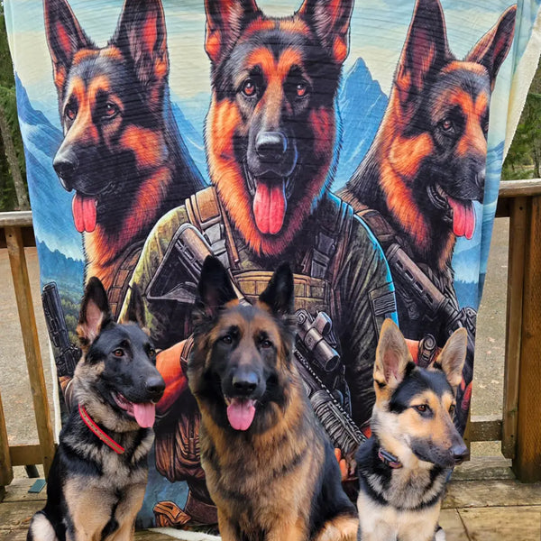 German Shepherd Sherpa Blanket