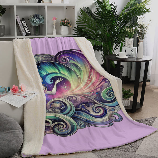 beautiful-folk-art-aurora-borealis-sherpa-blanket-bedding