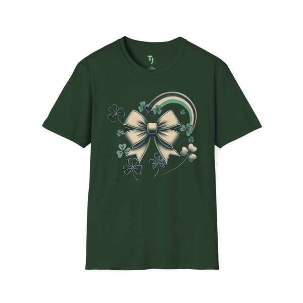 Retro St. Patrick's Day Bow & Shamrock T-Shirt