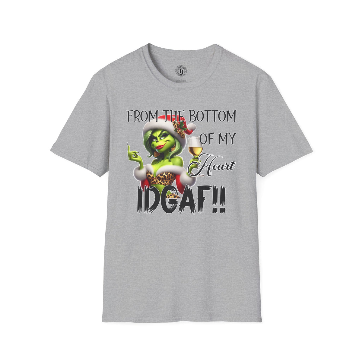 green-christmas-lady-idgaf-graphic-t-shirt-grinch