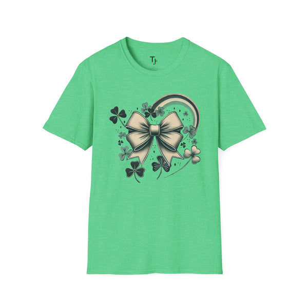 Retro St. Patrick's Day Bow & Shamrock T-Shirt