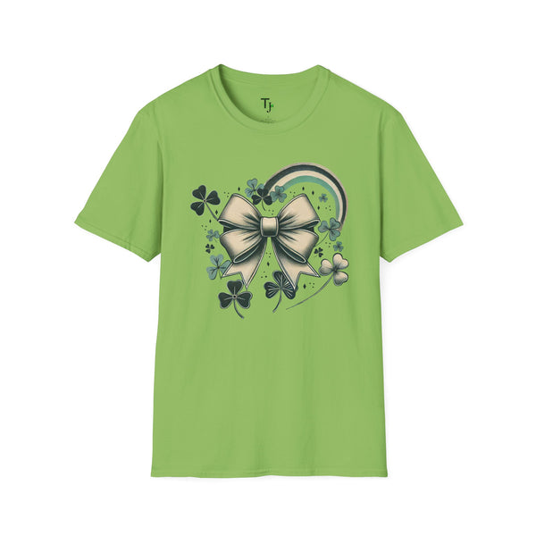 Retro St. Patrick's Day Bow & Shamrock T-Shirt