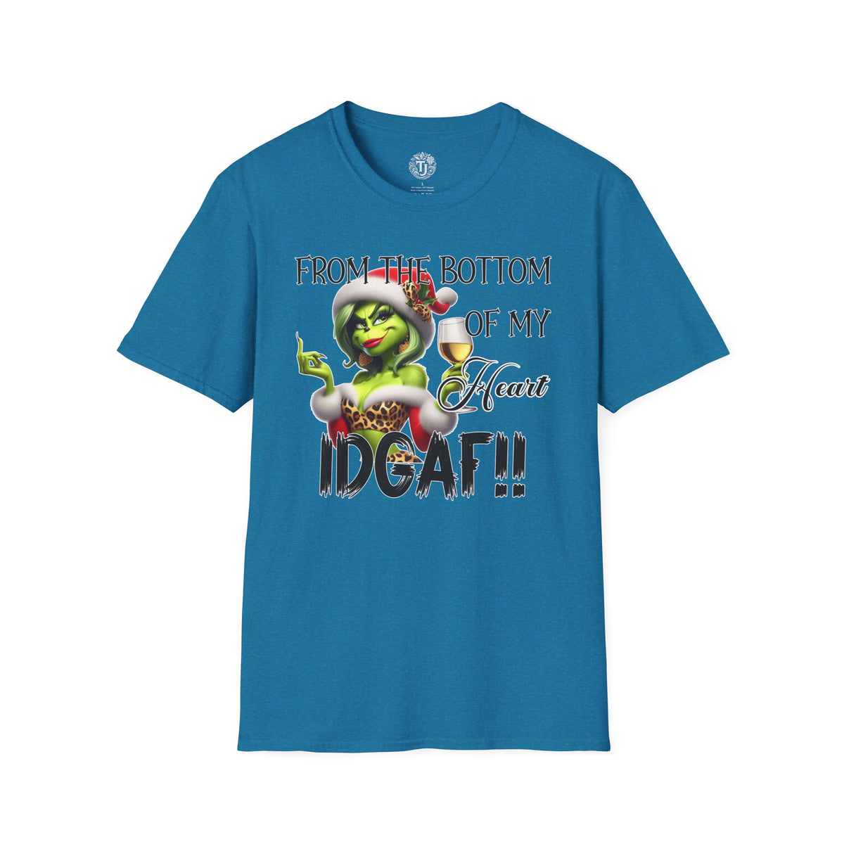 green-christmas-lady-idgaf-graphic-t-shirt-grinch