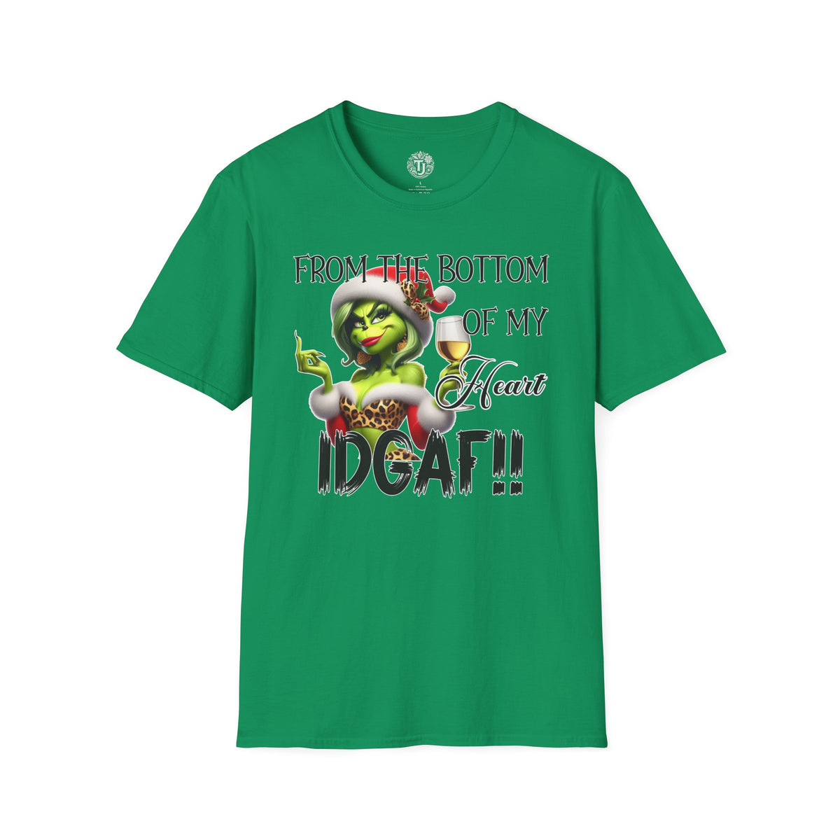 green-christmas-lady-idgaf-graphic-t-shirt-grinch