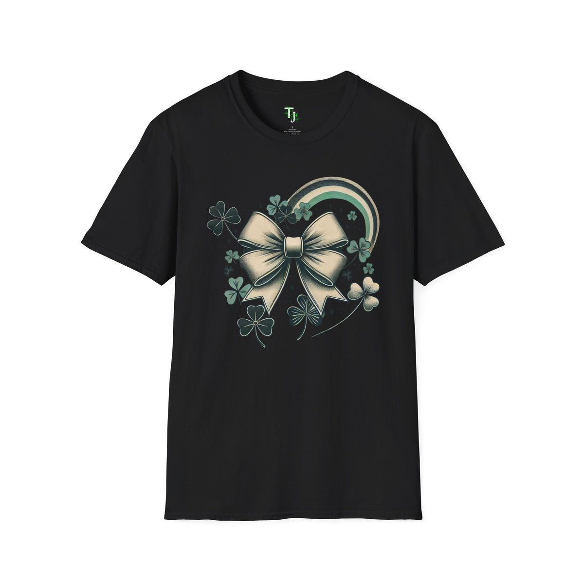 Retro St. Patrick's Day Bow & Shamrock T-Shirt