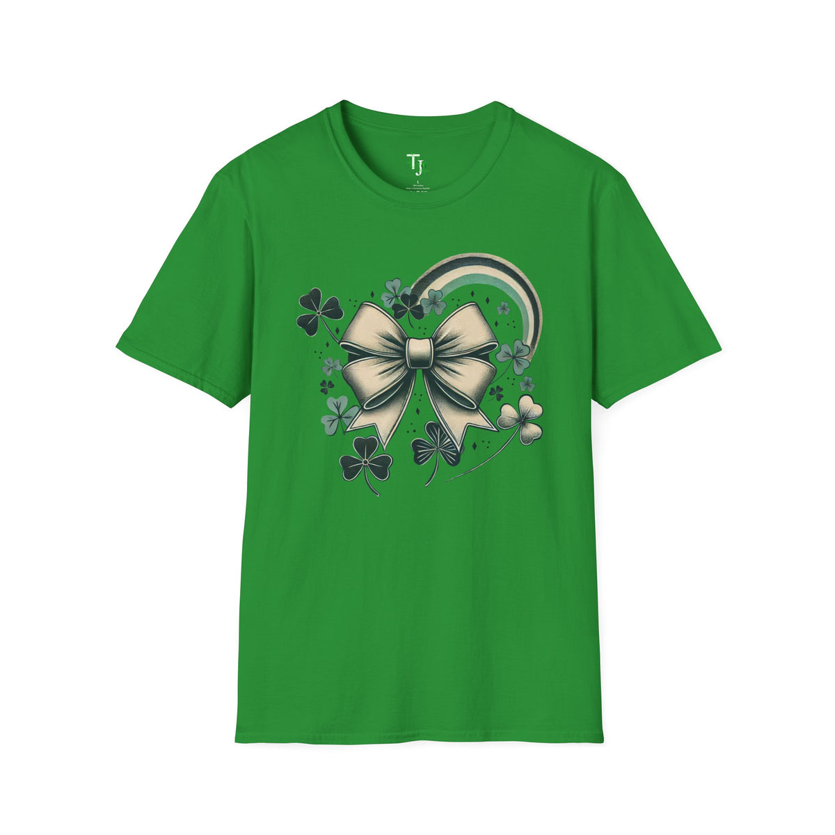 Retro St. Patrick's Day Bow & Shamrock T-Shirt