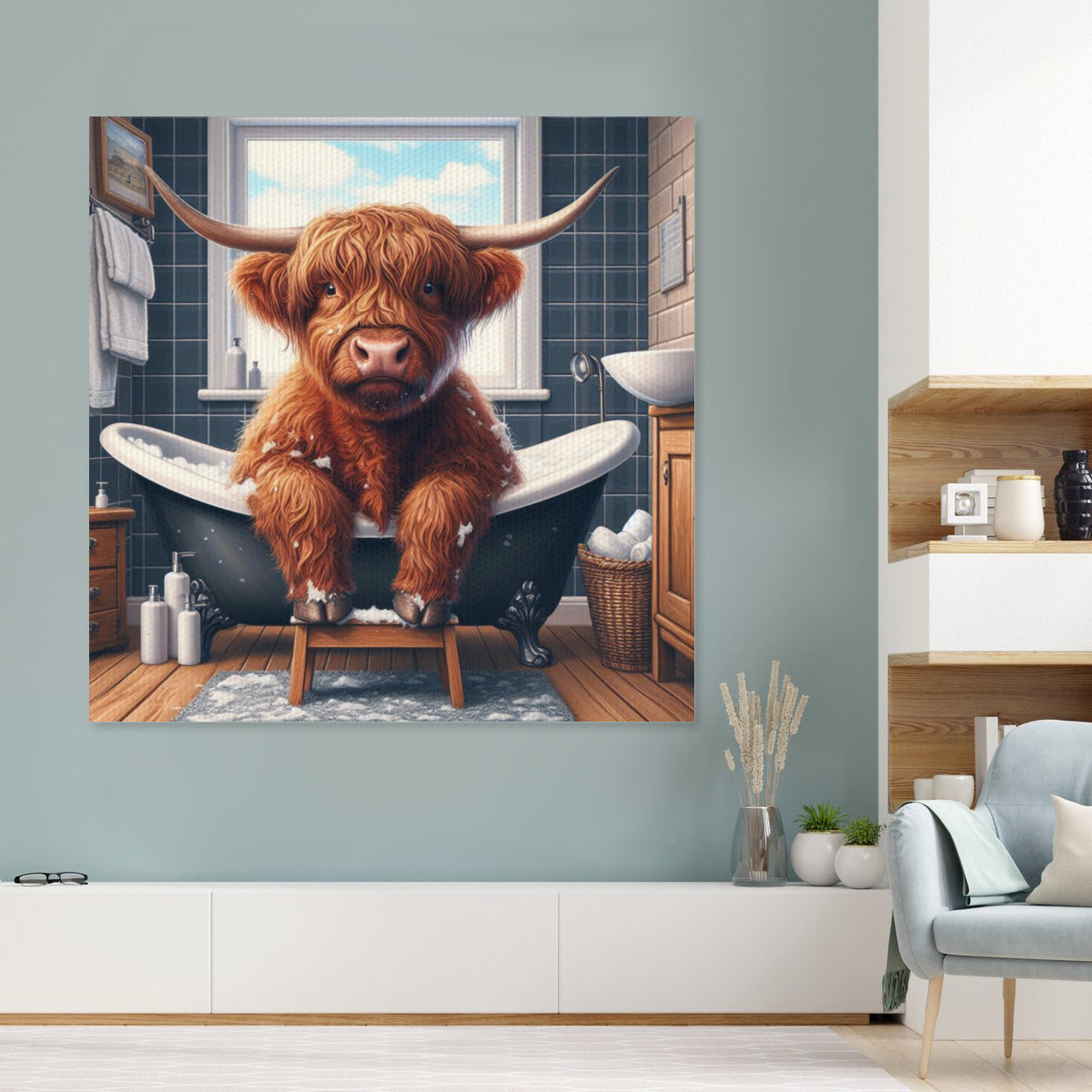 highland-cow-home-decor-canvas-picture