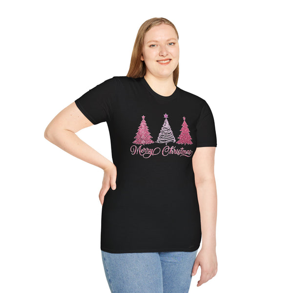 Merry Christmas Graphic T-Shirt Faux Glitter