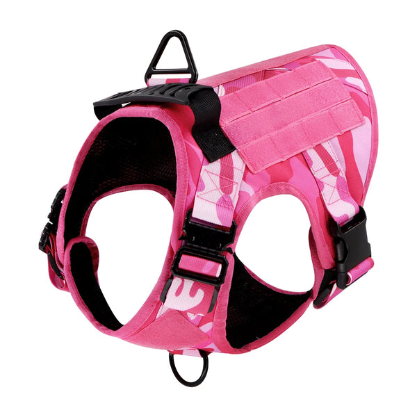 pink-camouflage-tactical-dog-harness-and-leash-set-adjustable