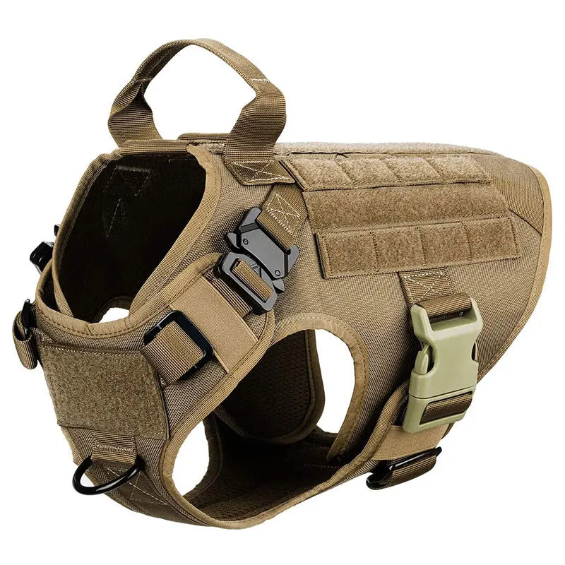 tactical-dog-harness-and-leash-set-collar-molle-bags