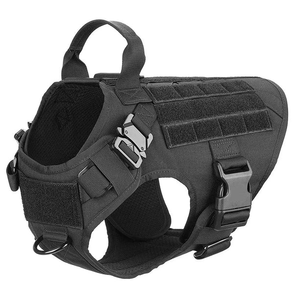 tactical-dog-harness-and-leash-set-collar-molle-bags