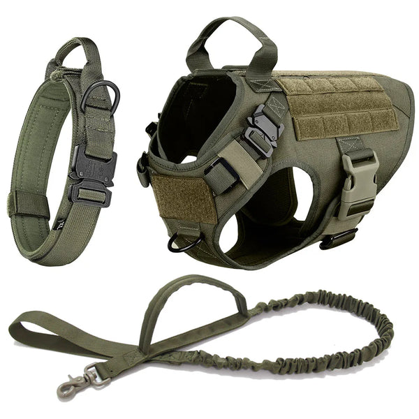 tactical-dog-harness-and-leash-set-collar-molle-bags