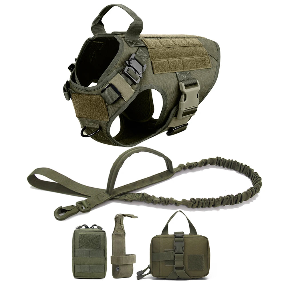 tactical-dog-harness-leash-set-molle-bags