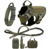 tactical-dog-harness-and-leash-set-collar-molle-bags