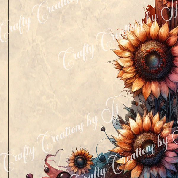 sunflower-stationery-digital-download