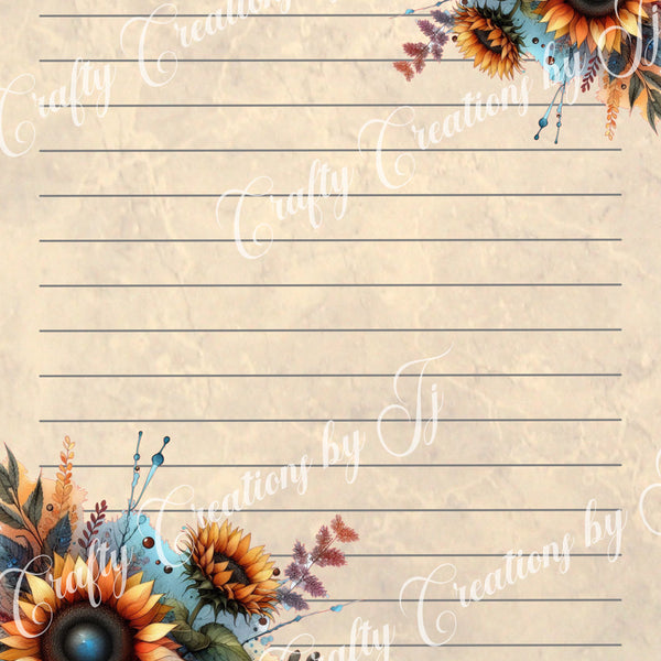 sunflower-stationery-digital-download