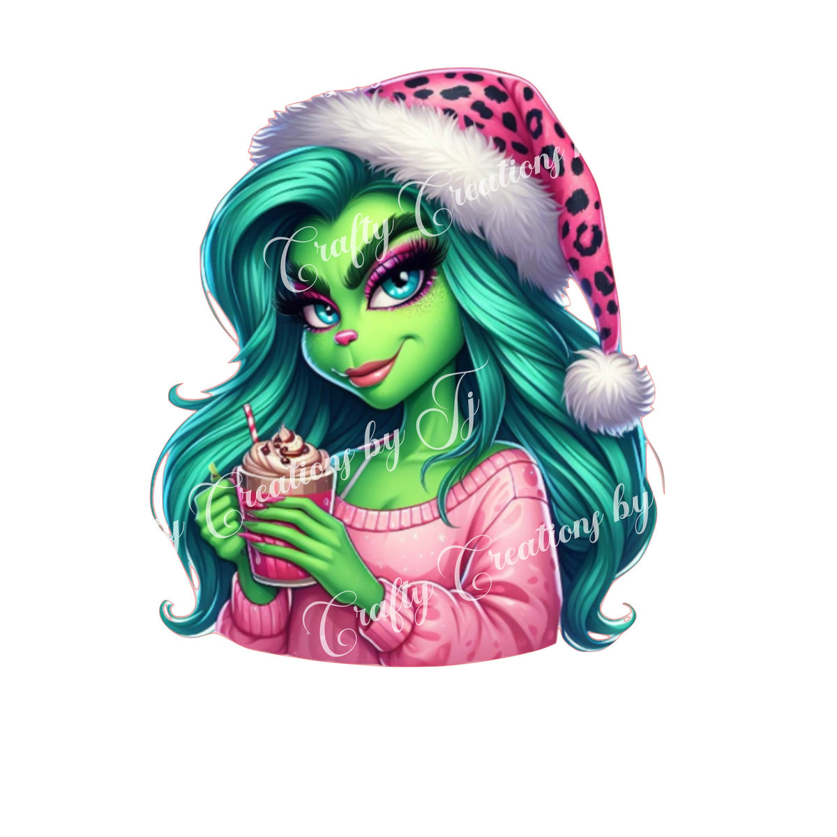 green-christmas-lady-digital-download-sublimation