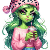 green-christmas-lady-digital-download-sublimation