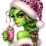 green-christmas-lady-digital-download-sublimation