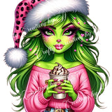 green-christmas-lady-digital-download-sublimation