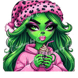 green-christmas-lady-digital-download-sublimation