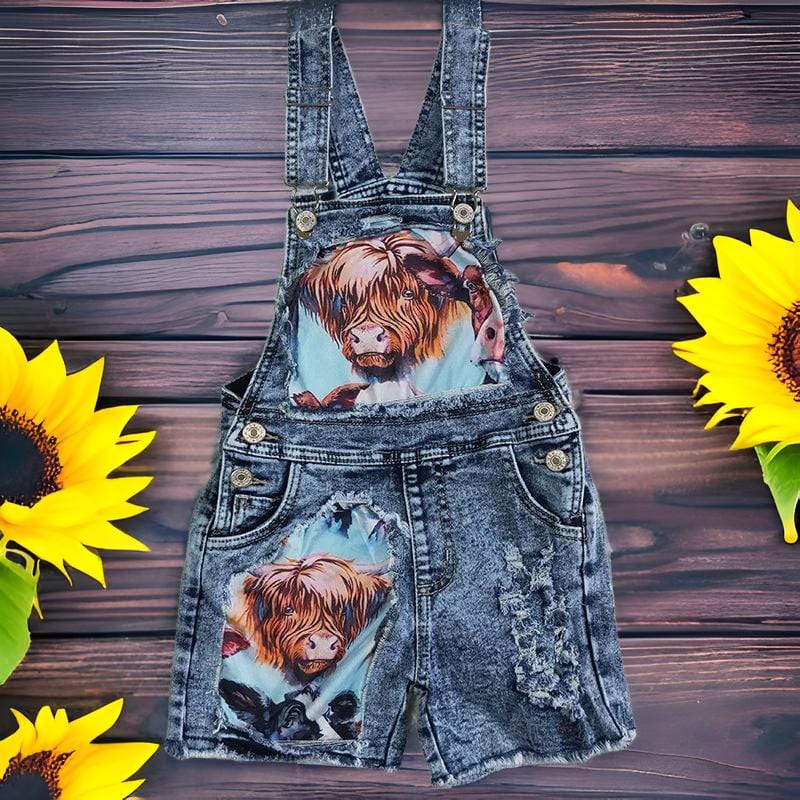 baby-girl-denim-sunflower-overalls-bell-bottom-kid-clothing-wholesale-children-toddler-flared-ripped-pants-fall-floral-new-jeans