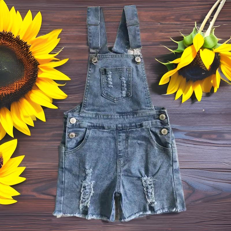 baby-girl-denim-sunflower-overalls-bell-bottom-kid-clothing-wholesale-children-toddler-flared-ripped-pants-fall-floral-new-jeans