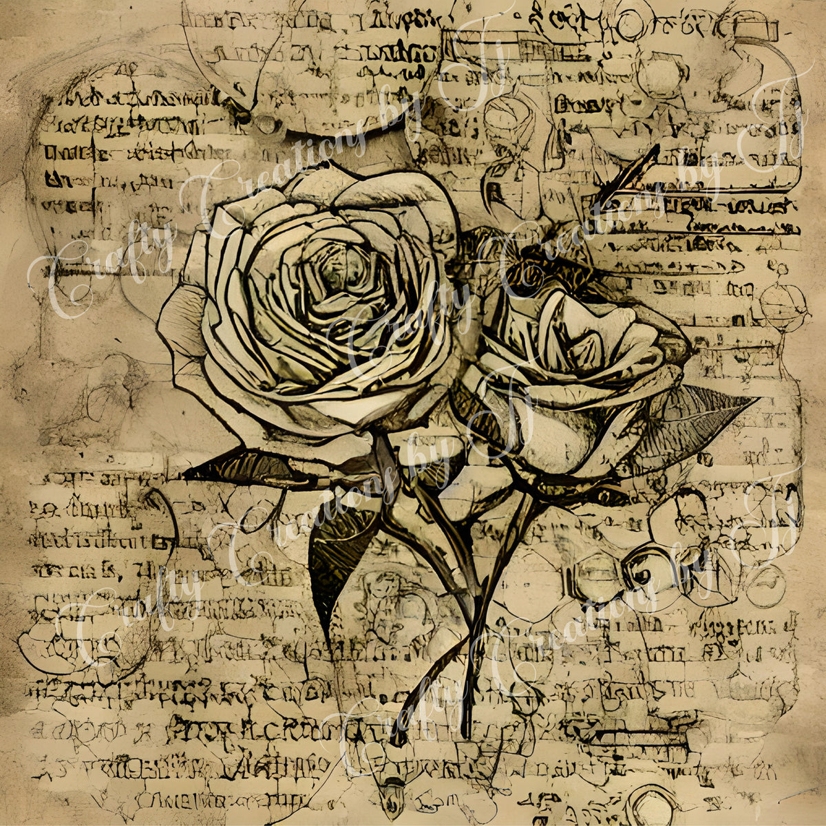 yellow-rose-paper-digital-download-scrapbook