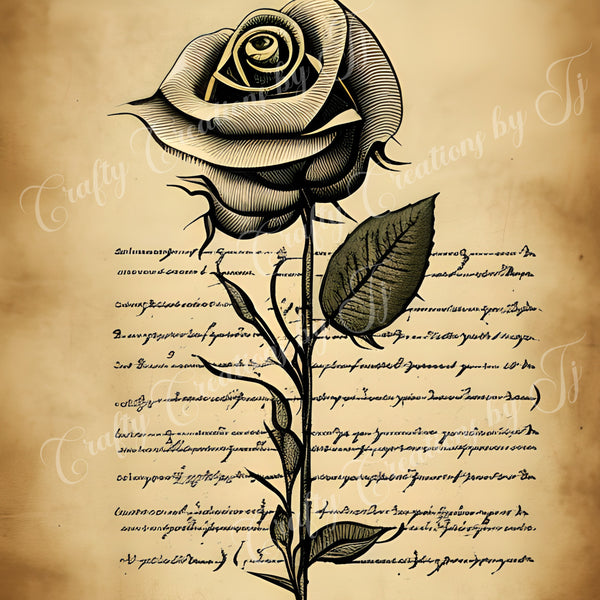 yellow-rose-paper-digital-download-scrapbook