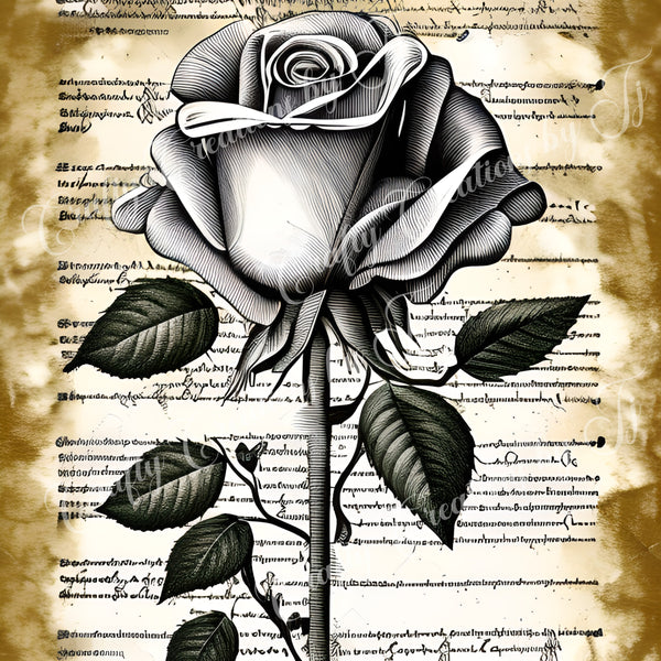 yellow-rose-paper-digital-download-scrapbook