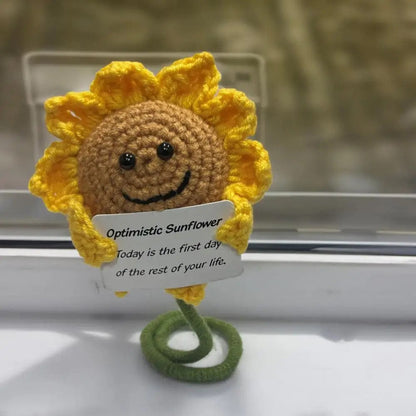 handwoven-ornament-handwoven-cartoon-sunflower-decoration-adorable-ornament-for-emotional-support-funny-knitted-decor-handmade